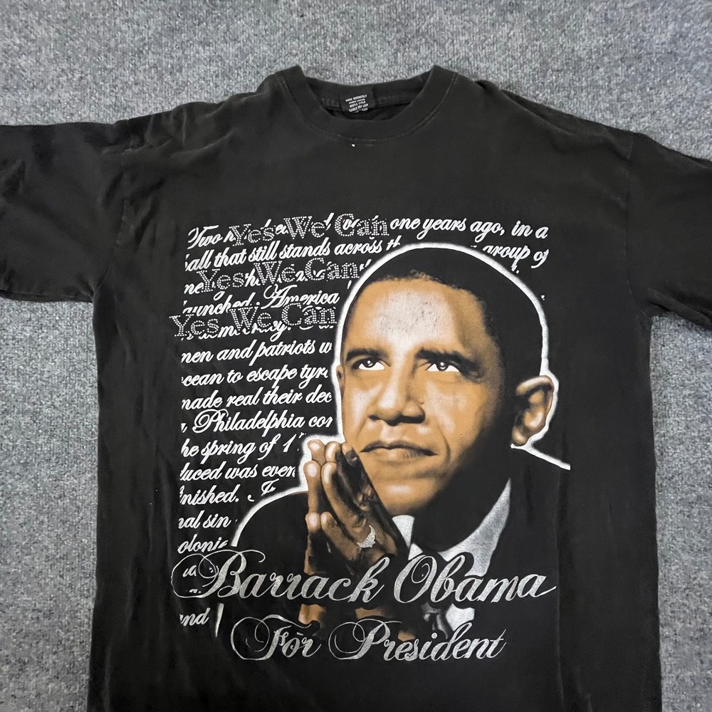 Tanu Harlem T-Shirt Mens Size 4XL Black Obama For President Yes We Can Graphic